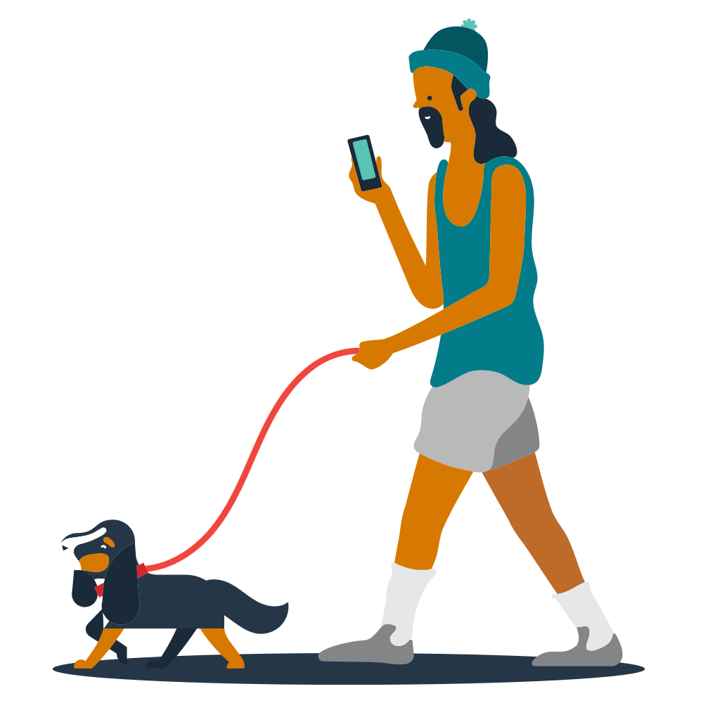 Man walking his dog